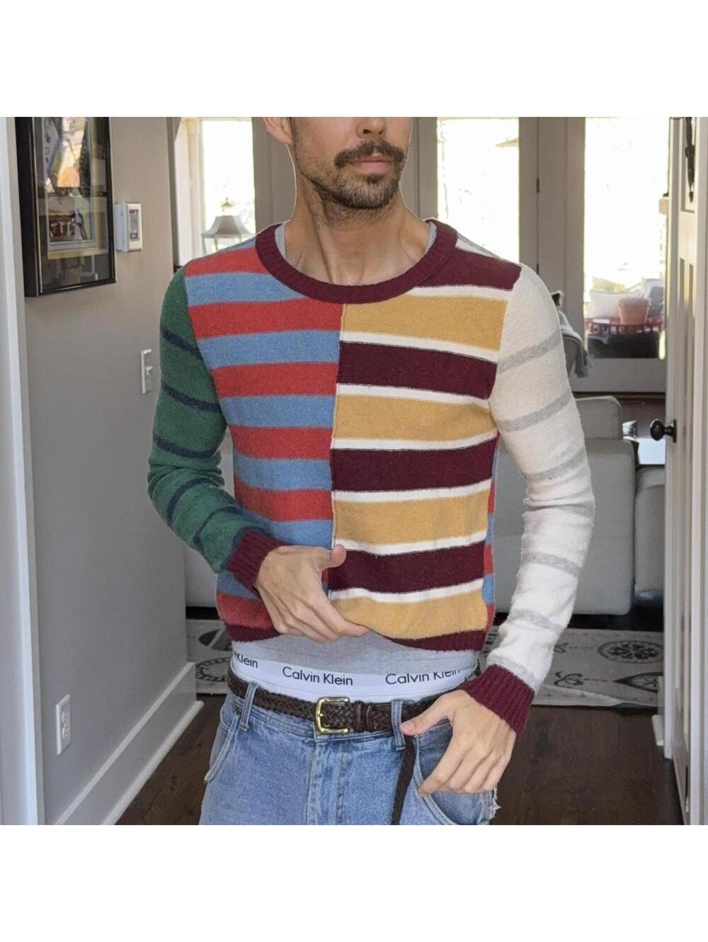 🧶 American Eagle Colorblock Stripe Sweater — Women’s XL (Lightweight)